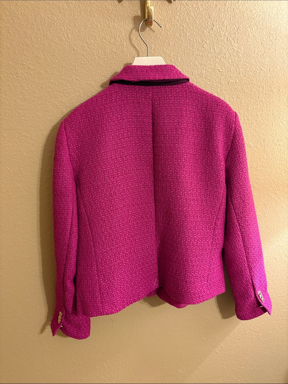 Ann Taylor Fuchsia Textured Single-Button Blazer - Picture 5 of 5